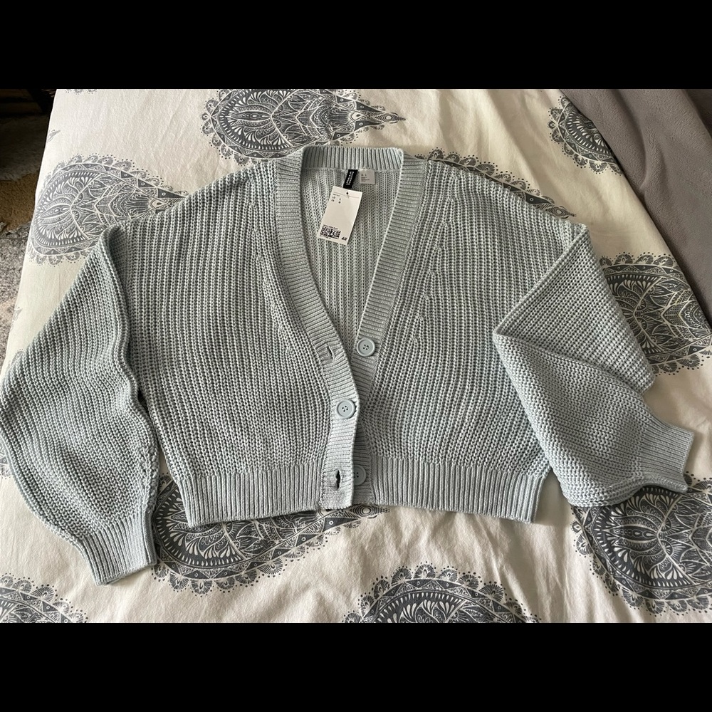 Baby Blue cropped cardigan
